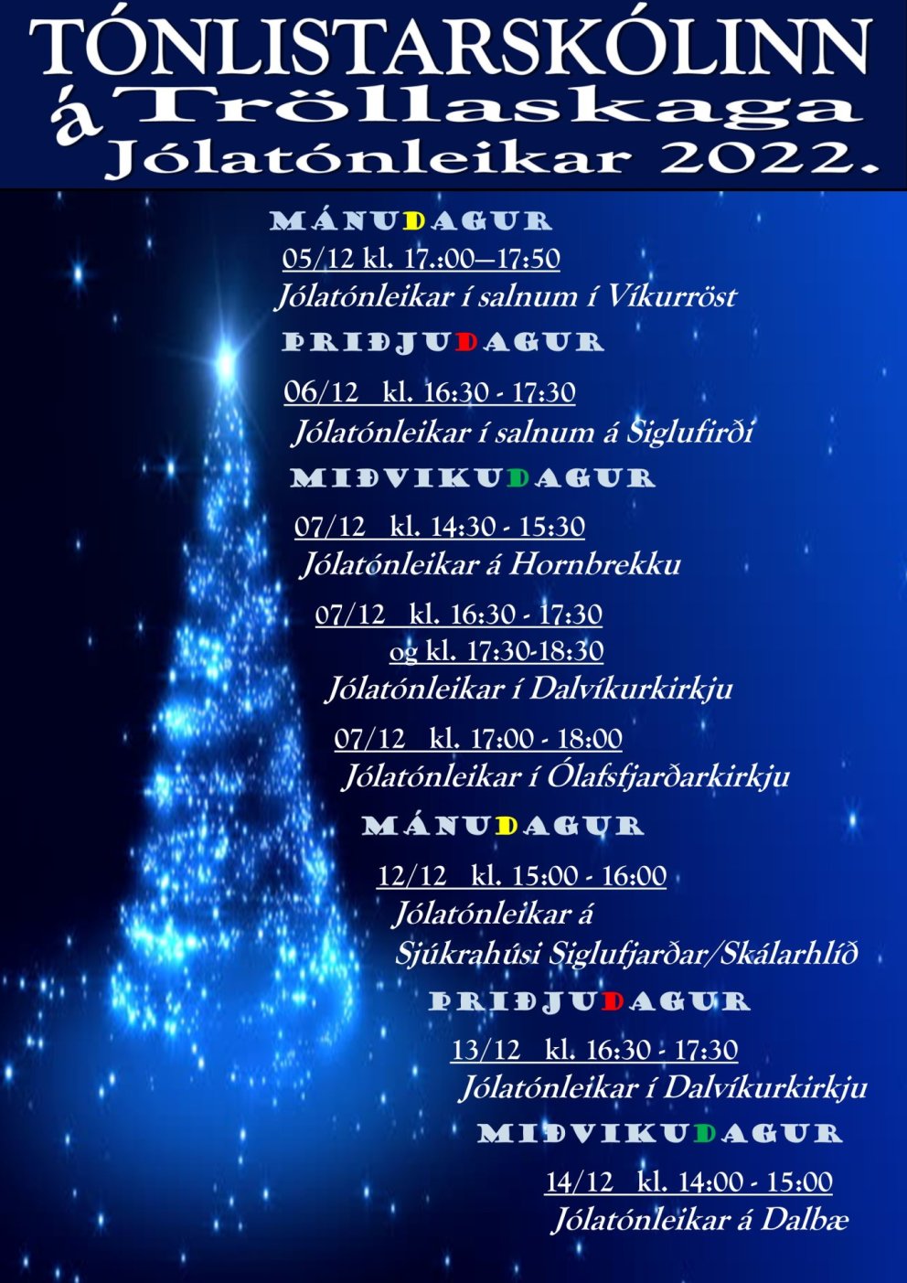 Jólatónleikar TÁT 2022