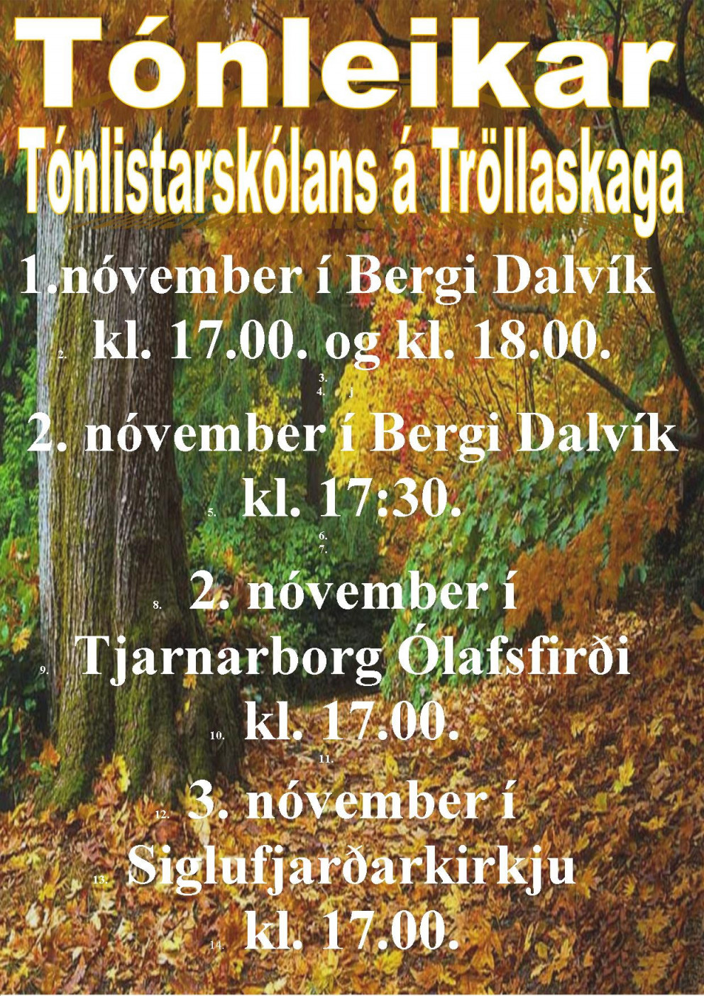 Hausttónleikar tónlistarskólanns á Tröllaskaga