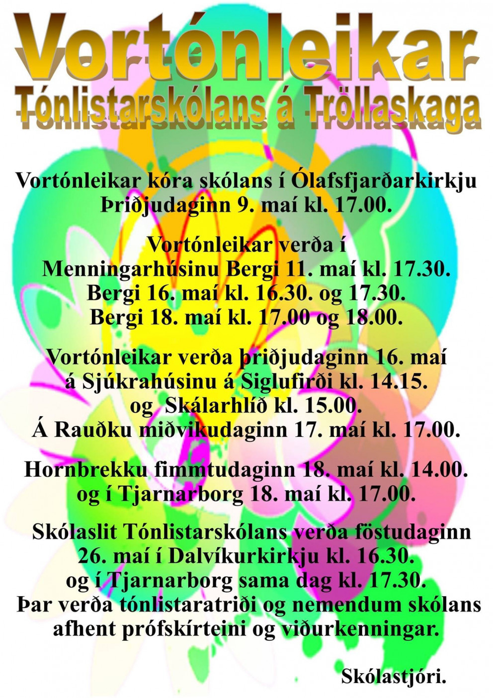 Vortónleikar Tónlistarskólans á Tröllaskaga