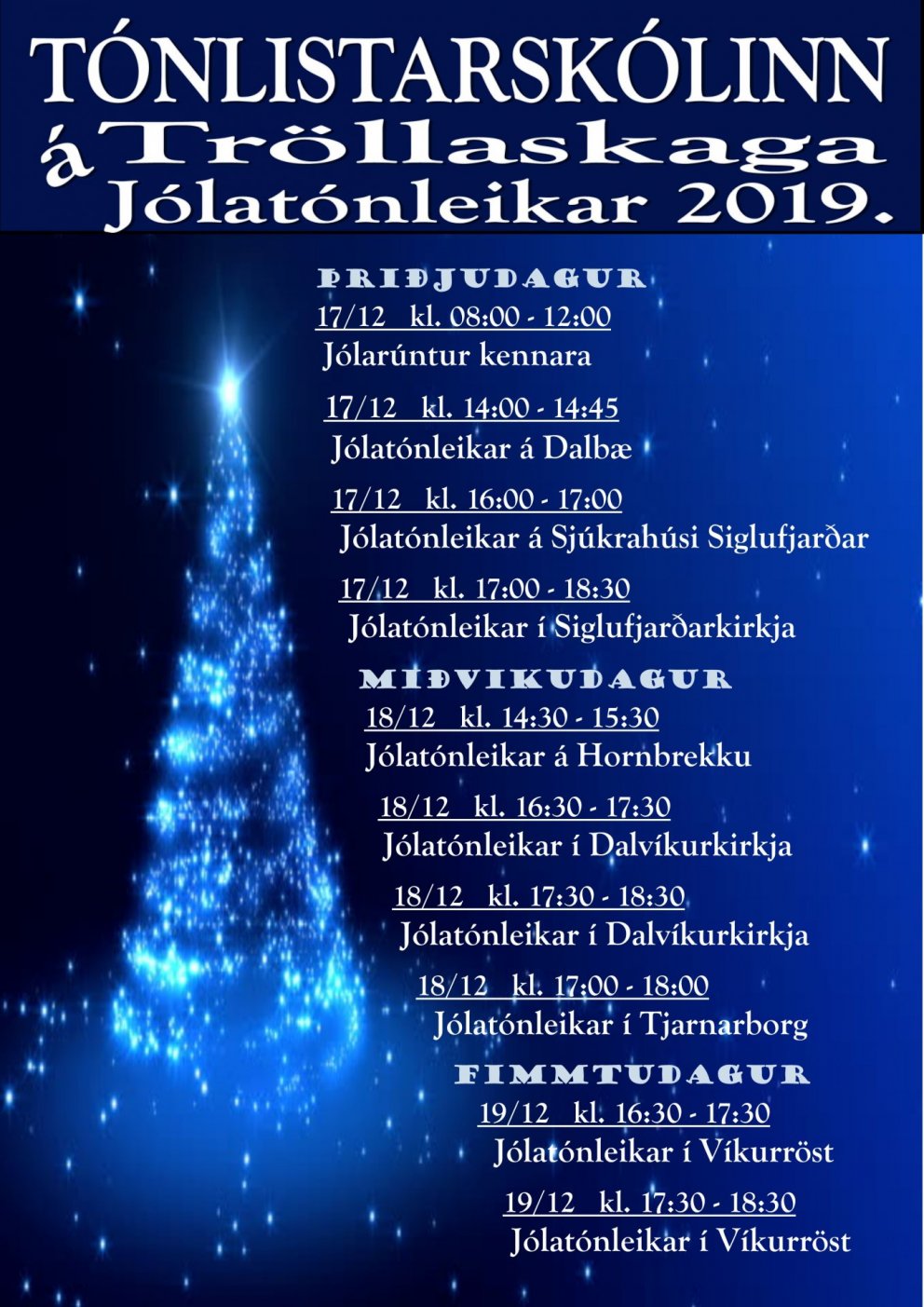 Jólatónleikar TÁT 2019.