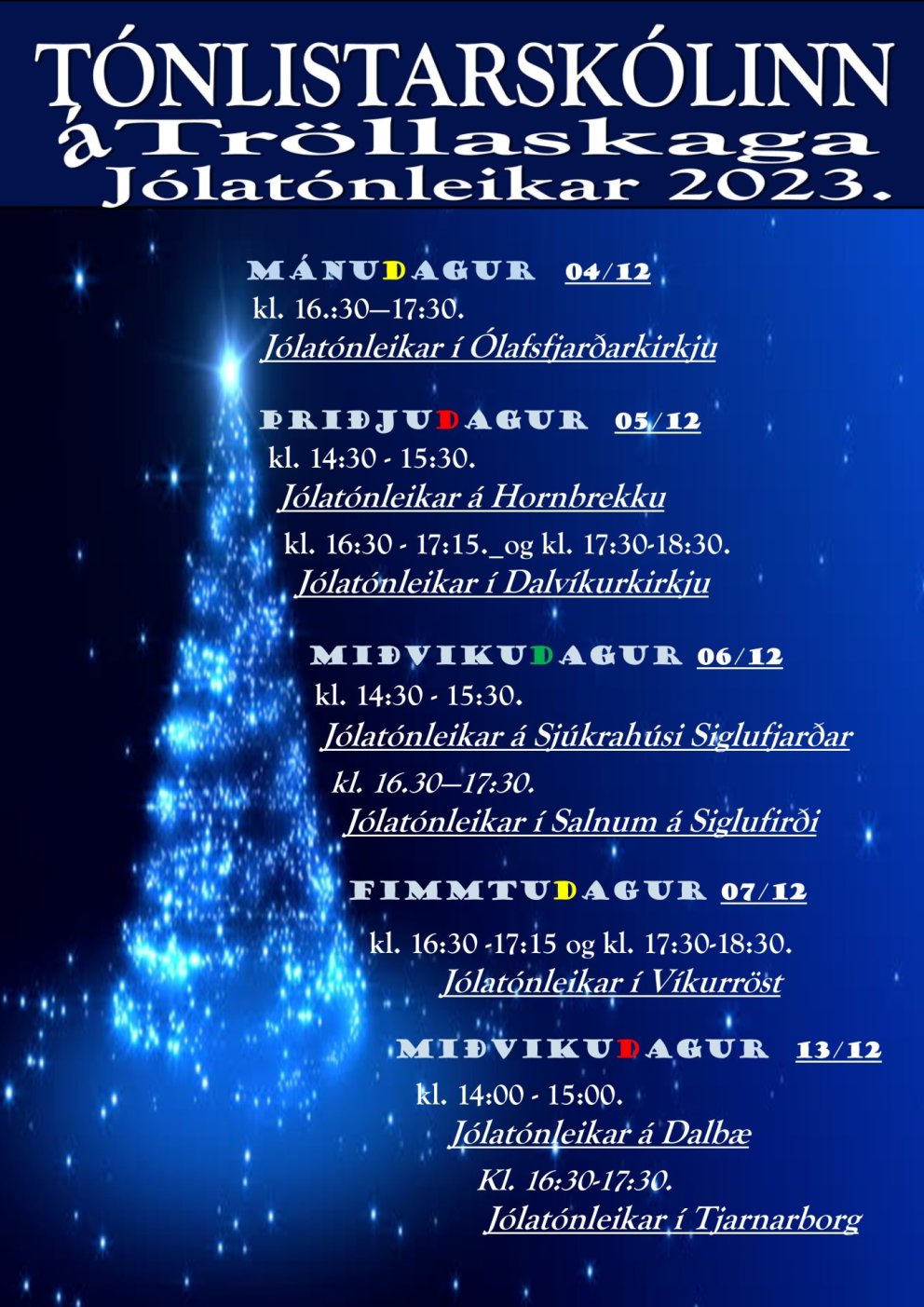 Jólatónleikar TÁT 2023