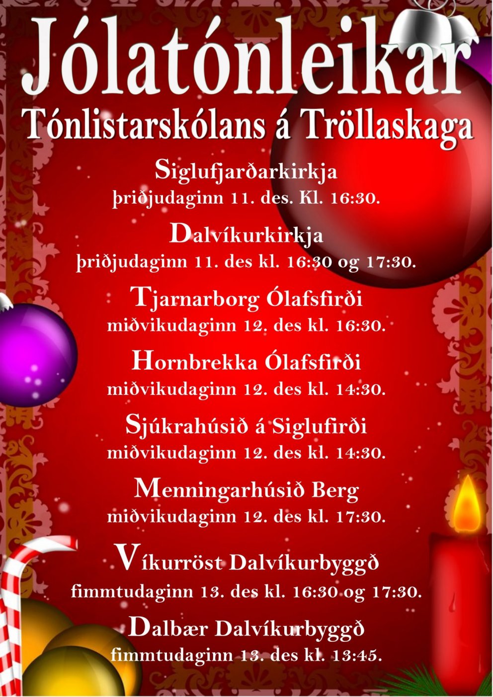 Jólatónleikar Tónlistarskólans á Tröllaskaga
