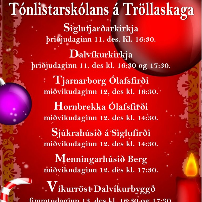 Jólatónleikar Tónlistarskólans á Tröllaskaga