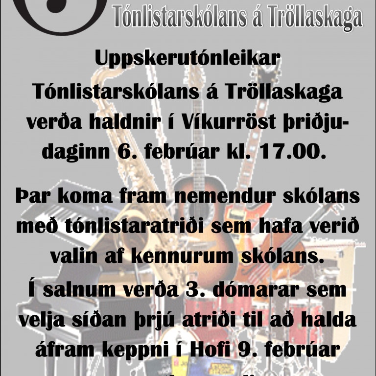 Uppskerutónleikar Tónlistarskólans á Tröllaskaga